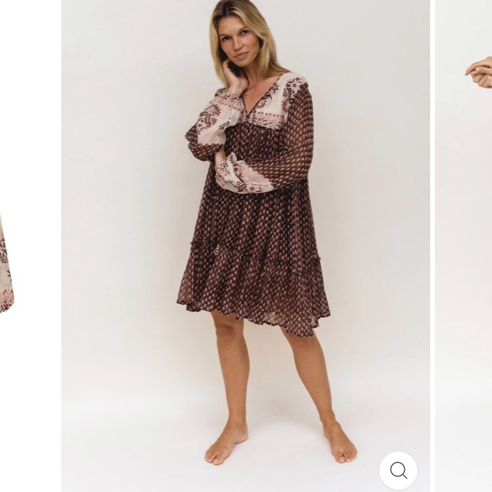 Daughters of India - Rooh Mini Dress- Cacao- Size Large